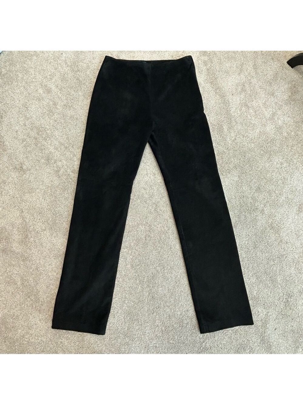 Danier Leather black suede slim fit mid rise pants Sz 6